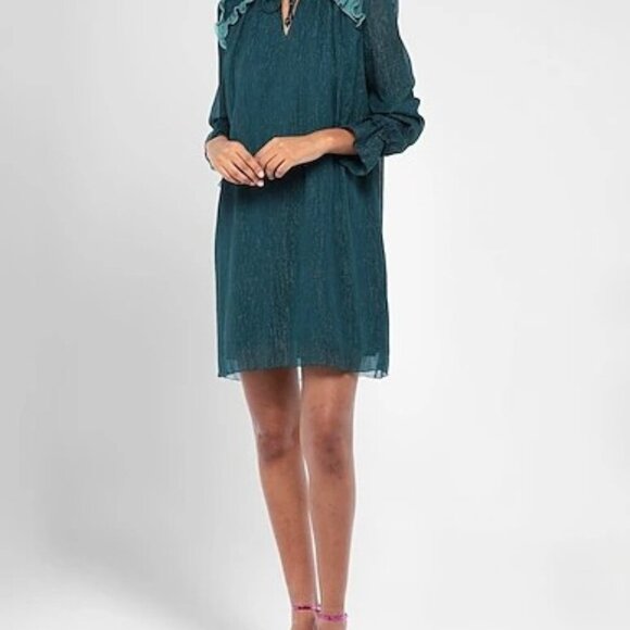 Kenzo Paris Women's Long Sleeve Mini Dress Teal Size 6 - Picture 1 of 12